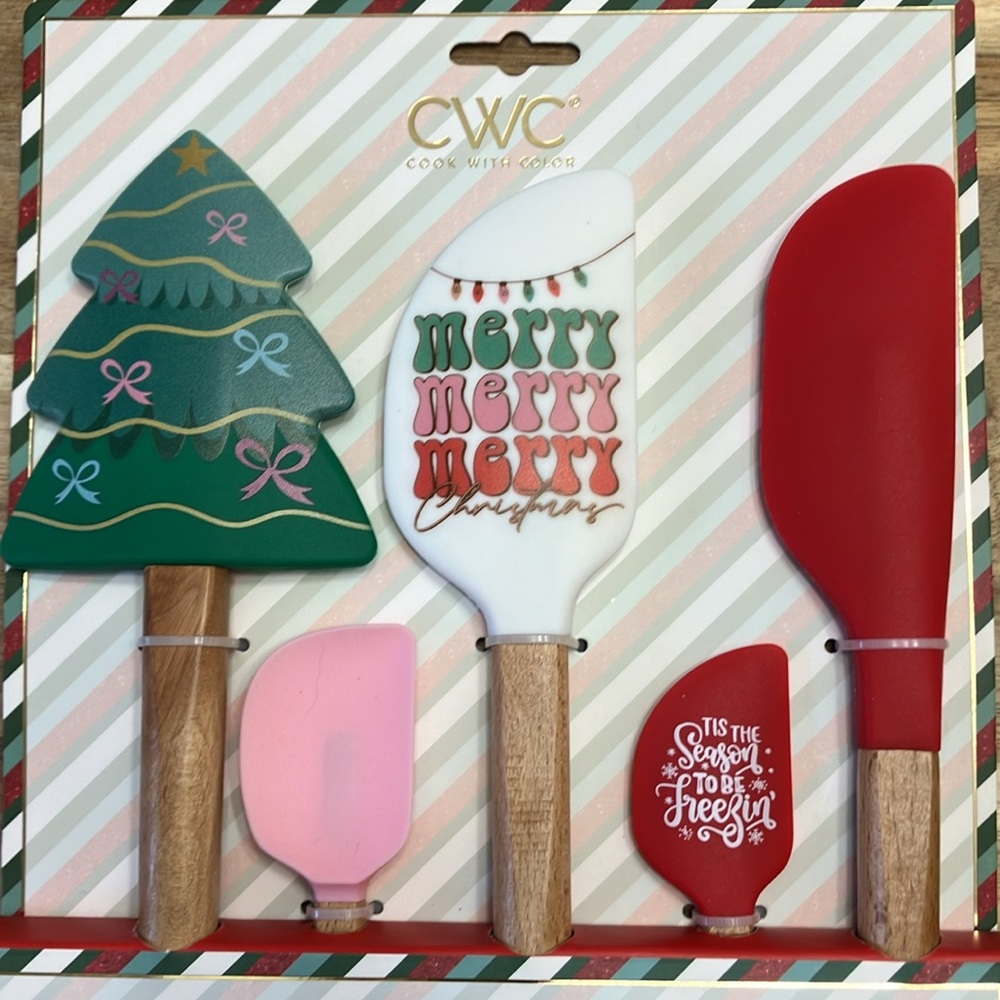 NWT Cook with Color - 5 Piece Christmas Spatula Utensil Set - Picture 2 of 3